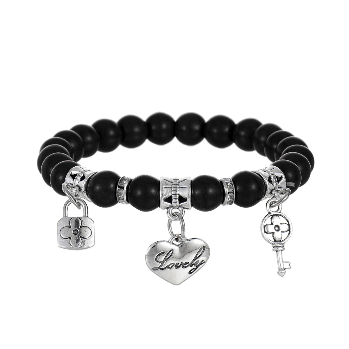 Brazalete colgante de corazón de llave de cuentas de Turquesa Turquoise al por mayor